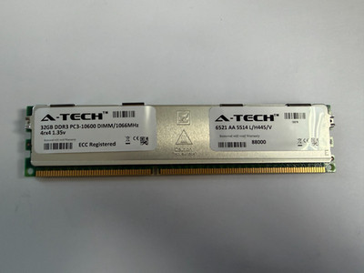 A-Tech 32GB 4Rx4 PC3-10600 DIMM DDR3L 1066MHz ECC Server Memory RAM