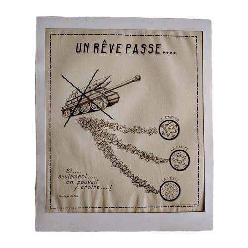 Belle Lithographie Message De PAIX ANNÉE 80 - Imagen 3 de 8
