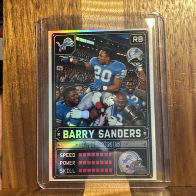 Barry Sanders Tecmo Bowl Custom art Card Lions /99