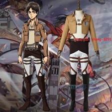 Attack on Titan Eren Jaeger Cosplay Costume Full Set Halloween Party Dress Coat