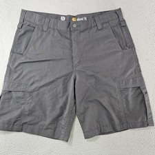 Carhartt Shorts Mens 38 Gray Force Extremes Relaxed Fit Cargo Zip Pocket Work