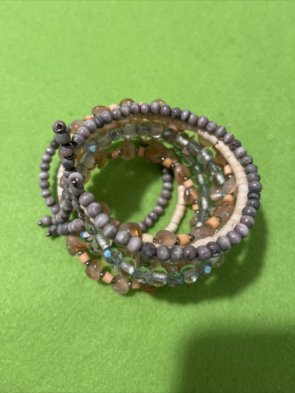 Boho style stretch bracelets featuring various st… - image 3