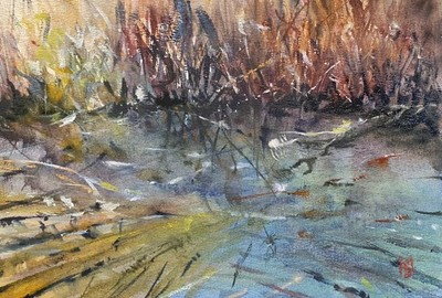 Bild-Picture-Aquarell-Watercolour- Original-Landschaften-16 X 24 cm