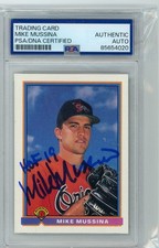 1991 Bowman #97 Mike Mussina RC Rookie HOF Signed AUTO PSA Authentic Slabbed