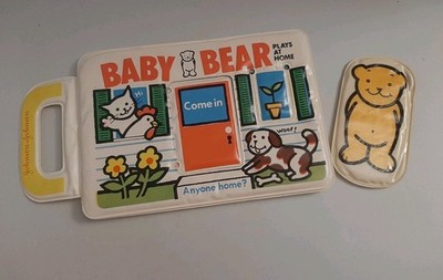 Vintage 80er Johnson & Johnson weiches Vinyl Badebuch Baby Bär spielt zu Hause