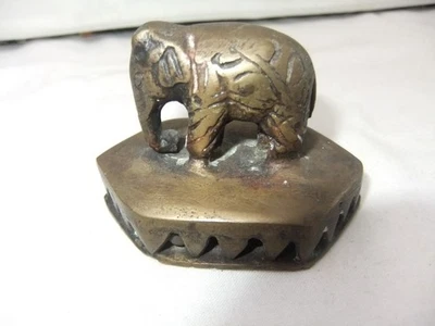 Antique 19th Century Brass Elephant Bell/Rattle Coarse File Base 4.5 x 6.5 x 4cm - Image 1 of 4