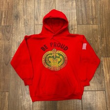 Vintage 80s Be Proud US Army Hoodie Size M Red Made in USA