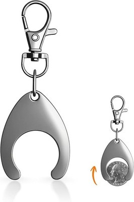 BCB Metal Coin Holder Keychain - Quarter Case for Parking,Toll Booths,Vending