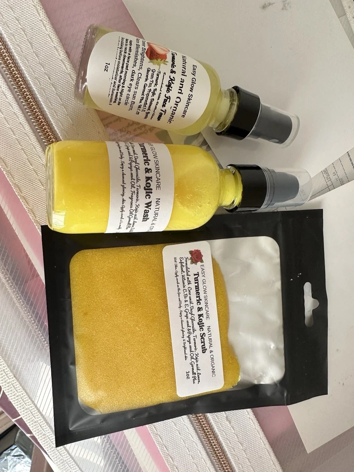 Combo de tamaños de muestra de manchas oscuras lavado facial tónico suero exfoliante facial 1 oz cada uno 4 piezas Foto 2 de 4
