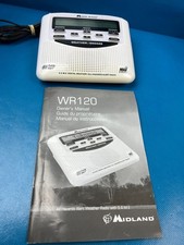 Midland WR-120 Weather Alert Radio NOAA White AC Adapter, Alarm/Snooze, S.A.M.E