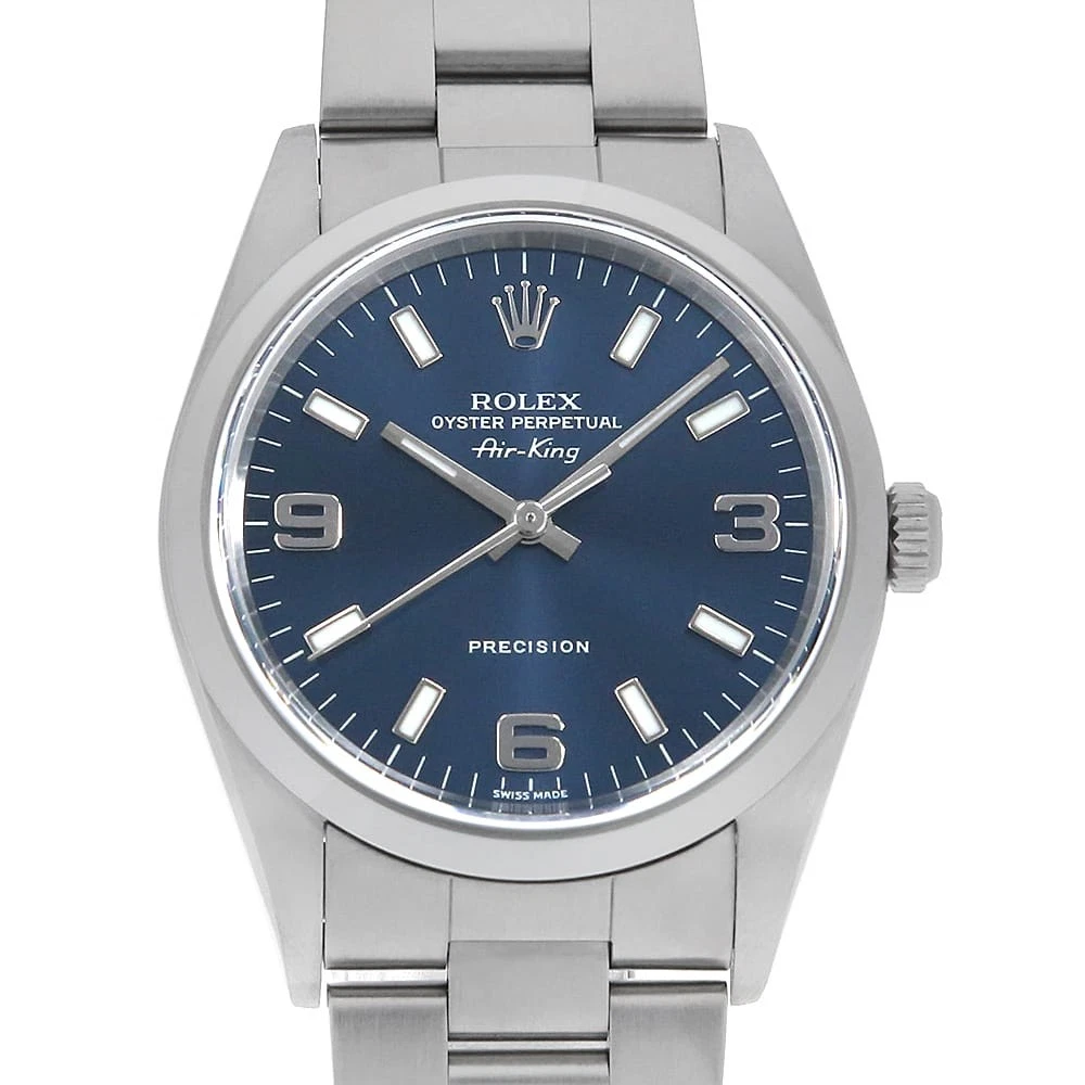 Rolex — ROLEX Air king 14000M blue 369 white bar Y Number second hand mens