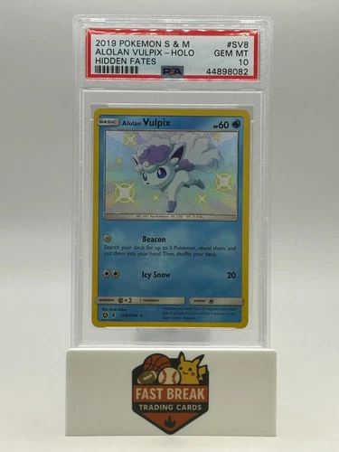 2019 Pokemon Sun & Moon Hidden Fates Alolan Vulpix Holo Hidden Fates PSA 10 #SV8