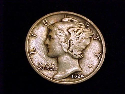 1924-P Mercury Dime, Very Fine grade.