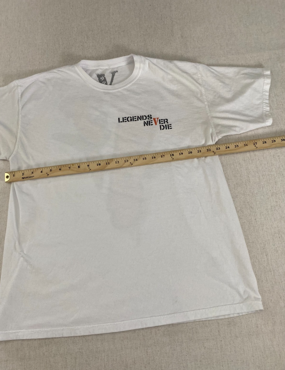 VLONE T-Shirt Mens XL White Orange V999 Butterfly Graphic Crew
