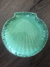 Shell Shaped Melamine Snack Dishes Green 5.5” Set of 6 Excellent Condition