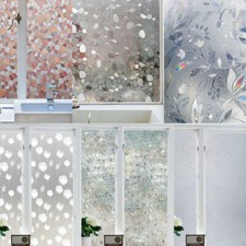 Privacy Static Cling Film Sticker Frosted Cover 3D Window Glass Home Decor Lots