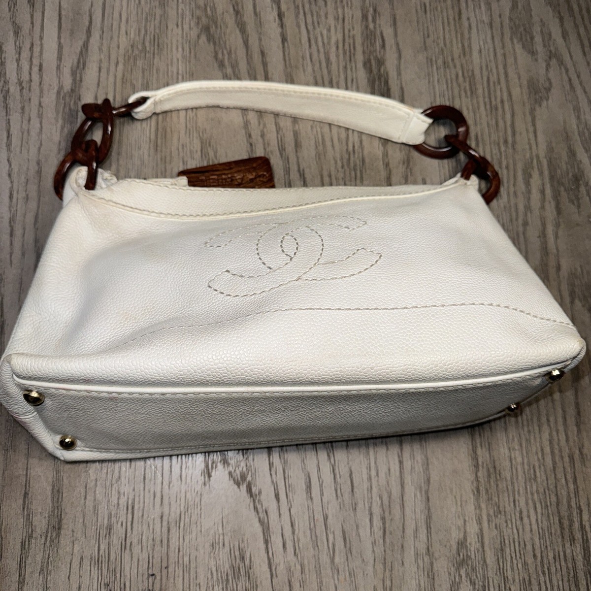 CHANEL　　VINTAGE　made in ITALY Original CHANEL Vintage Top Handle Ladies Handbag With Box