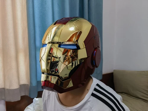 Iron Man Gold MK5 Helmet Electronic Voice Activated Open&Close Mask Autoking New - Picture 19 of 24
