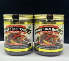 2 X Better Than Bouillon Organic Roasted Beef Base Jar JUMBO 21oz Reduced Sodium