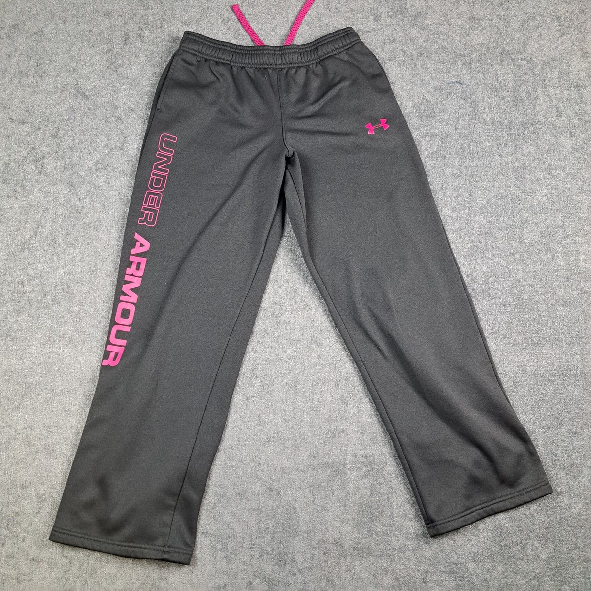 Under Armour Sweatpants Girls Large Black Joggers Athleisure Sport