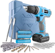 Hi-Spec 50pc 12V Cordless Drill Driver Set Electric Battery Powered - Blue