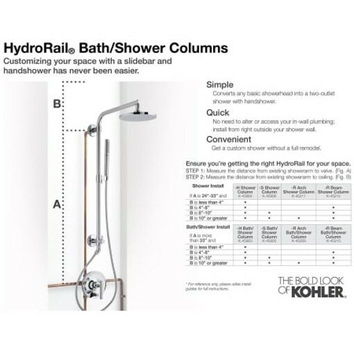 Kohler K-45209-BN HydroRail Retrofit Shower w Shower Arm Vibrant Brushed Nickel