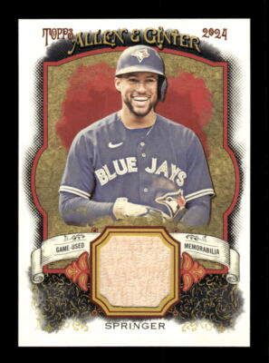 2024 Topps Allen & Ginter #AGR-GSP George Springer A&G Relics Full Size A