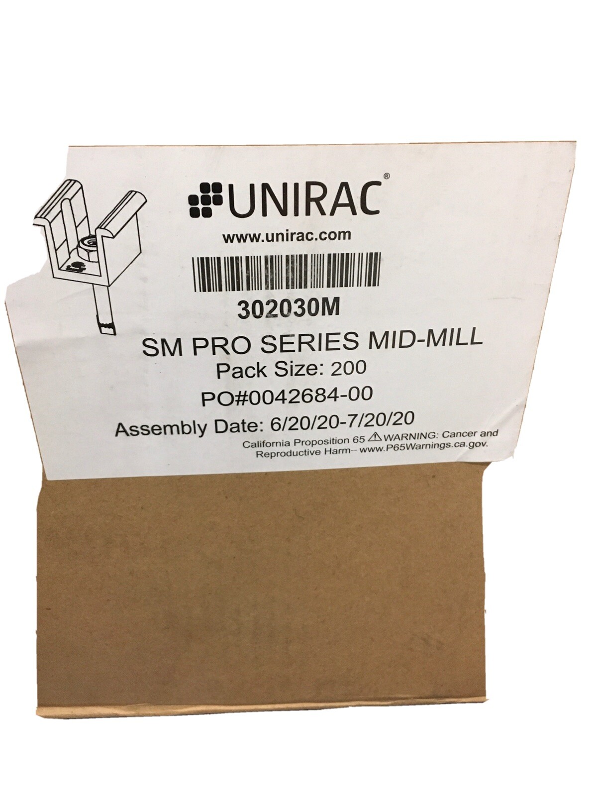 Box of 20 X UniRAC 302030M SM MID CLAMP PRO MILL Panel Mount Clamps eBay