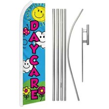 Daycare Swooper Flutter Feather Advertising Flag  Pole Kit