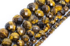 Natural Yellow Tiger Eye Grade A Faceted Round Loose Beads 3-4/6/7-8/10/11-12MM