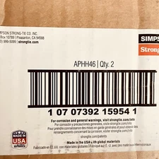 Simpson Strong-Tie APHH46 Ap Heavy Hanger 4 x 6-Inch 2Pk