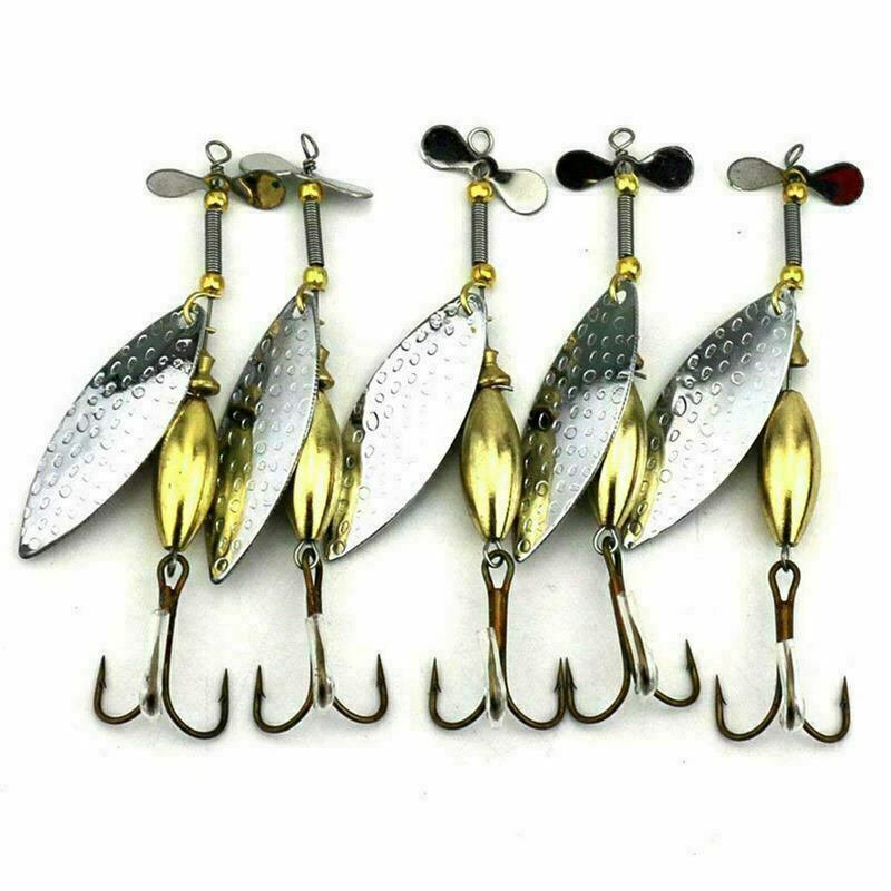 Trout Spinner Lures – Gold & Silver Spinnerbaits With Treble Hooks For Freshwater & Saltwater Fishing