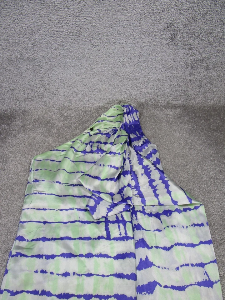 Vestido recto Poleci para mujer 4 multicolor seda hombro único Foto 2 de 4