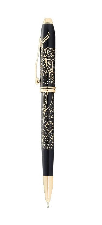 Cross Townsend Chinese Year of the Ox Black Gold Laquer Ballpen (Standard  Box)