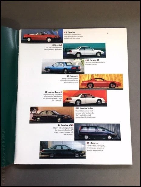 1992 Chevrolet 104-page Brochure Catalog - Camaro Caprice Cavalier Z24 RS LTZ Foto 2 de 4