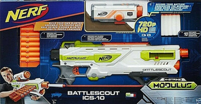 Hasbro Nerf N-Strike Modulus Battlescout ICS-10   inkl.HD Kamera,10 Darts, NEU