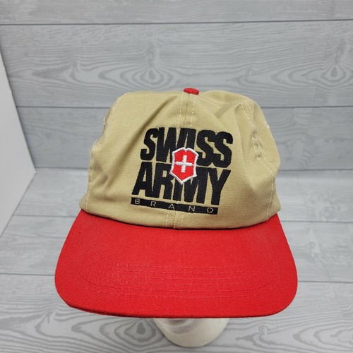 Vintage Swiss Army Hat Snapback Cap Tan 
