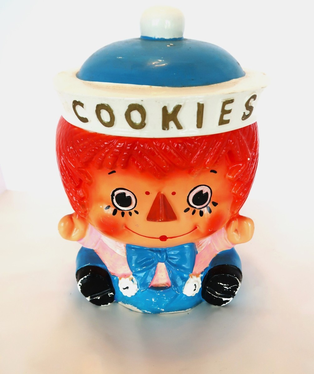 Vintage Enesco RAGGEDY ANDY Boy Cookie Biscuit Treat Jar Adorable