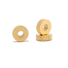 50pcs Gold Plated Stainless Steel Round Flat Beads Carved Spacers 6mm Fidings