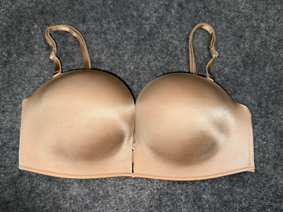 Victorias Secret Bombshell Add-2-Cups Push Up Multiway Strapless Bra 38C Beige