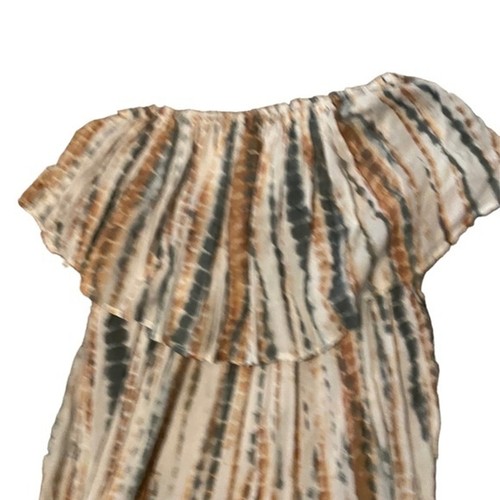 Free People strapless multicolored cream green brown romper playsuit jumper - Picture 4 of 9