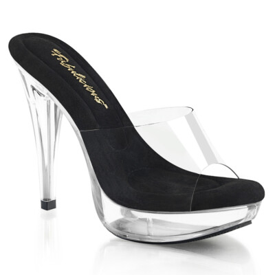 5'' Clear Black Basic Beginner Stripper High Heels Pole Dance Class Shoes Pleaser