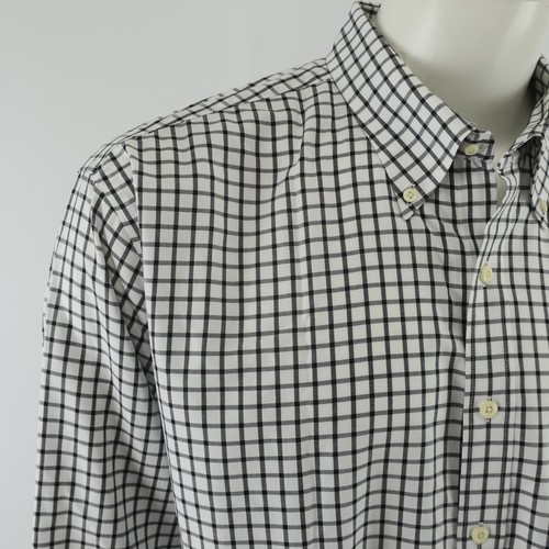Camisa Peter Millar Nanoluxe Easycare Abotonada Para Hombres XXL 2XL Algodón Negro Blanco - Imagen 2 de 8
