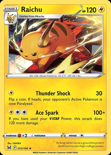 Pokemon Raichu (53/217) Lost Origin LP