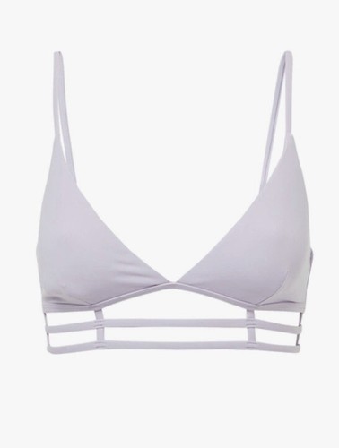 Top de bikini JONATHAN SIMKHAI NUEVO CON ETIQUETAS Eunice con tiras cuello profundo en lavanda talla grande - Imagen 2 de 7