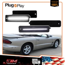 For 98-02 Pontiac Firebird Smoked White LED Front & Rear Side Marker Lights 4PCS