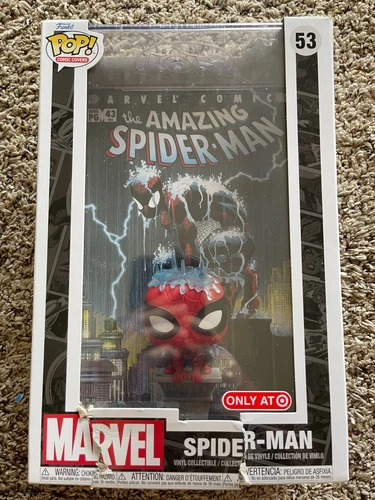 Funko Pop! Comic Book Cover with Case: Marvel Spider-Man Target New/Damaged Box