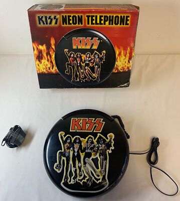 1998 KISS NEON TELEPHONE ~ used, but in box and tested, still 