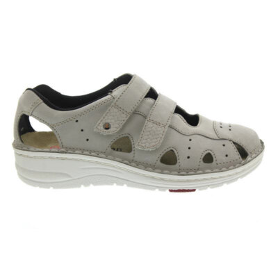 Berkemann Larena, grey, nubuck/structured nubuck, Hook and Loop, width H 3100-617