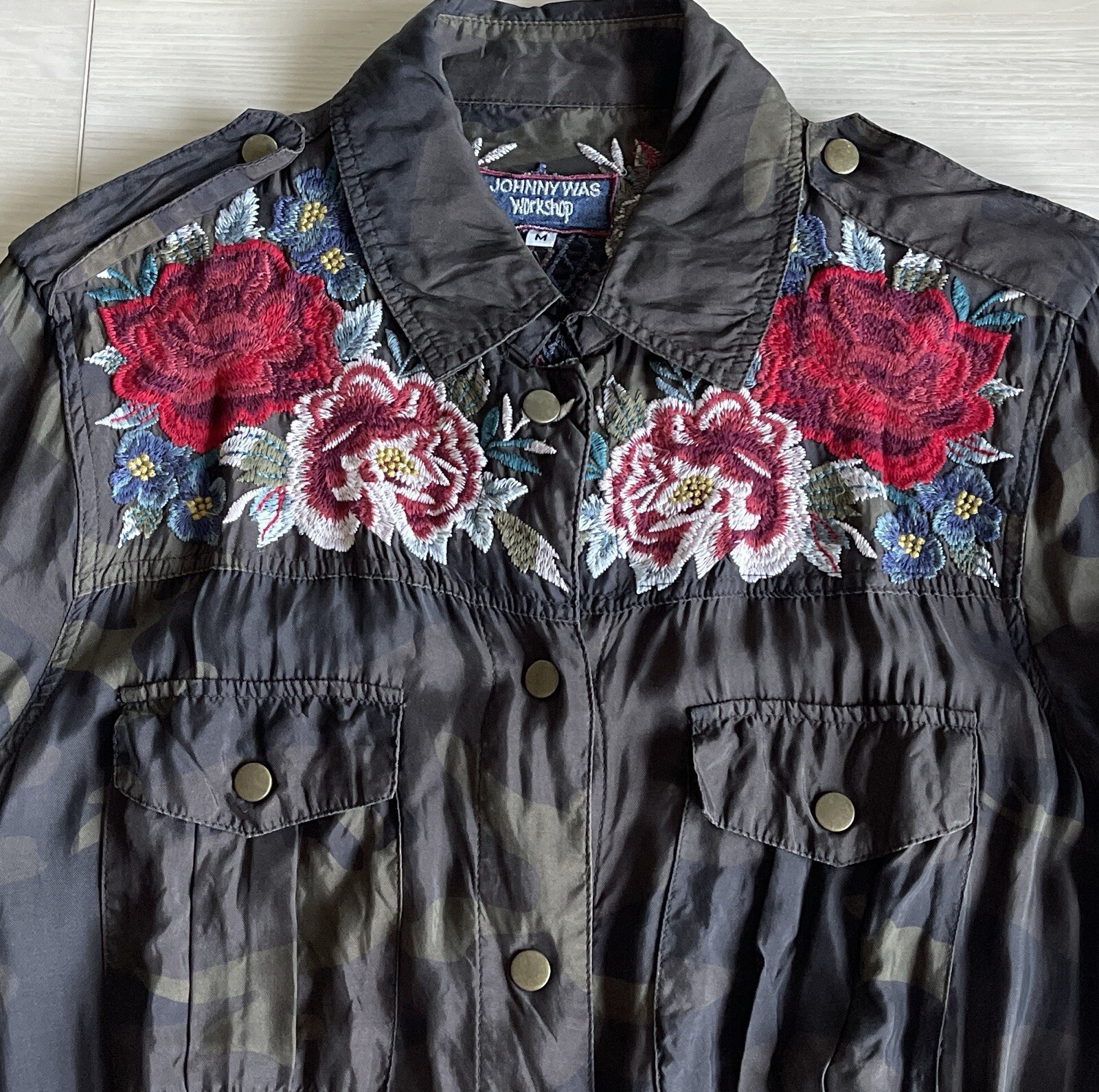 Johnny Was Workshop Mica Drawstring Military Jack… - image 3